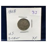 1868 USA Three-Cent Coin