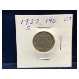 1937 S USA Buffalo Nickel