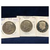 1982P 82D, 82S - USA Kennedy Nickel Half Dollars