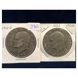 two 1971 D - USA Eisenhower Nickel Dollars