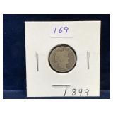 1899 - USA Barber Silver 10 Cent Piece