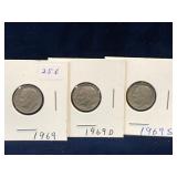 1969, 69D, 69S -  USA Roosevelt Dimes