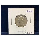 1962 D - USA Washington Silver 25 Cent Piece