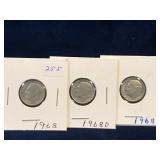 1968, 68D, 68S -  USA Roosevelt Dimes