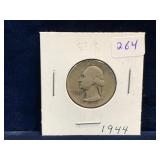 1944 - USA Washington Silver 25 Cent Piece