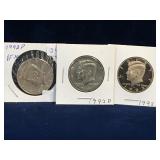1992P 92D, 92S - USA Kennedy Nickel Half Dollars