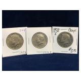 1972, 72D, 72S - USA Kennedy Nickel Half Dollars