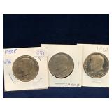 1980P 80D, 80S - USA Kennedy Nickel Half Dollars