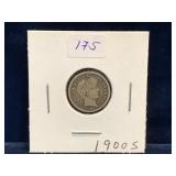 1900 S - USA Barber Silver 10 Cent Piece