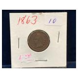 1863 USA Indian Head Penny
