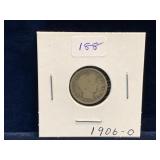 1906 O - USA Barber Silver 10 Cent Piece