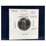 1943 USA Lincoln Wheat Ears Steel Penny