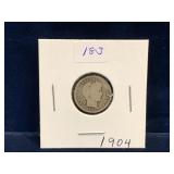 1904 - USA Barber Silver 10 Cent Piece