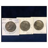 1977, 77D, 77S - USA Kennedy Nickel Half Dollars