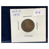 1893 USA Indian Head Penny