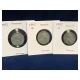 1943, 43D, 43S USA Lincoln Wheat Ears Zinc Pennies