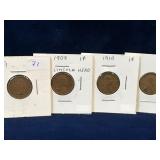 1909-11 USA Indian Head Lincoln Wheat Ears Pennies