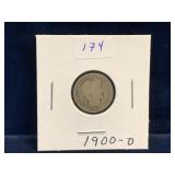 1900 O - USA Barber Silver 10 Cent Piece