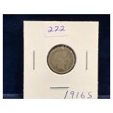 1916 S - USA Barber Silver 10 Cent Piece