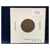 1891 USA Indian Head Penny