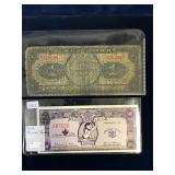 Beaver Skin and Mexico bank Note