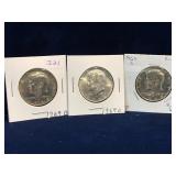 1969D, 67D, 68S - USA Kennedy Nickel Half Dollars