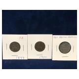 1899, 1900, 1901 - UK Farthing coins