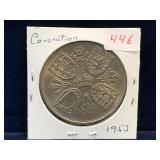 1953 UK Nickel Five Shillings QE II Coronation