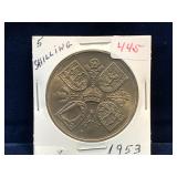 1953 UK Nickel Five Shillings QE II Coronation