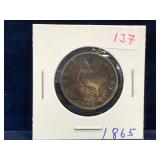 1865 - UK Half Penny