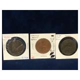 three 1874 & 74 H -  UK Pennies