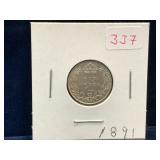 1891 UK Silver Six Pence