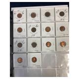 1971-1984 UK Half Pence, 14 Coins in Sequence