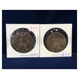two 1897 - UK Pennies