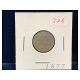 1877 UK Silver Six Pence