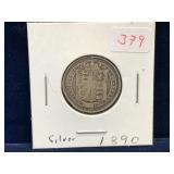 1890 UK Silver Shilling