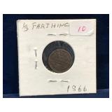 1866 UK 1/3 Farthing