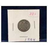 1884 UK Silver Six Pence