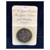 1990 UK Nickel Queen Mother Five Pound Coin