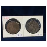 two 1899, 1900 - UK Pennies