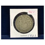 1922 UK Silver Half Crown