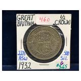 1932 UK Silver Half Crown