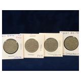 1956, 58, 59, 60 UK  Nickel Two Shillings Coins