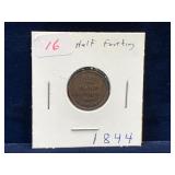 1844 UK Half Farthing