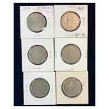 1968, 69, 70, 73, 74, 75 UK 10 New Pence Coins