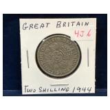 1944 UK Silver Two Shillings