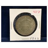 1929 UK Silver Half Crown