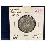1915 UK Silver Shilling