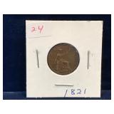 1821 UK  Farthing