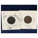 two 1861 UK  Farthing